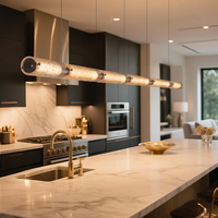 Lustre suspendu Aisilan de luxe en verre nickelé rond pour table à manger, îlot de cuisine, luminaire suspendu