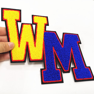 Custom 3D ricamato ciniglia Logo patch asciugamano cucite <span class=keywords><strong>lettere</strong></span> universitarie stile per felpe con cappuccio - Product Image 3