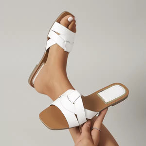 2026 Women's Attractive Casual Summer Breathable Cushioning PVC Flat Slides Lightweight Embossing Logo Rubber <b>Cheap</b> Price - Product Image 5