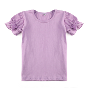 <span class=keywords><strong>Camiseta</strong></span> blanca bordada para niñas pequeñas, camisetas de manga corta de 100% algodón, camisetas con volantes para niños - Product Image 4