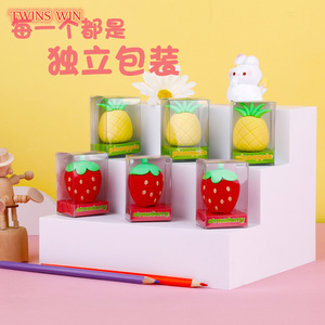 Sacapuntas de piña y fresa Manual de dibujos animados Mini Sacapuntas de frutas 366 - Product Image 2