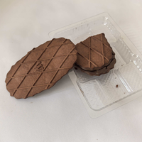 Wafer Sandwich Isi Krim Latte Kelapa Grosir OEM, Biskuit Pola Waffle Renyah, Camilan Kemasan Individual Grosir