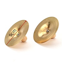 Wholesale 2 Pcs Kid Cymbals Copper Wood Handle Belly Dancing Hand Cymbals Percussion Instrument Toy Brass Cymbal