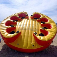 Kunden spezifisches kommerzielles verrücktes 6-Personen-UFO-aufblasbares Ski-Schlepp rohrs ofa aus strap azier fähigem PVC-Material