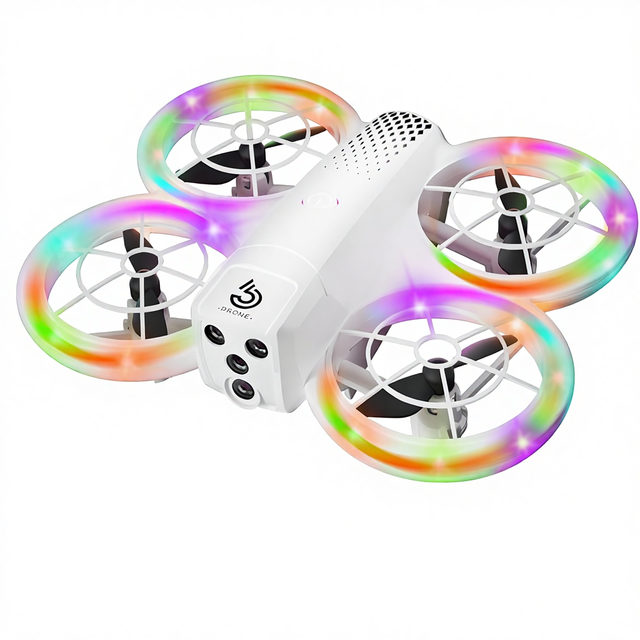 Mini Drone for Kids Beginners LED Light Camera 1080HD 3D Flip Altitude-Hold Headless Mode 3 Speed Modes Remote Control Plastic