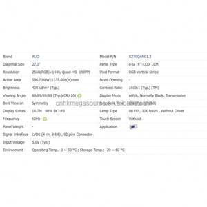 Panel LCD G270QAN01.3 AUO Original Nuevo de 27 Pulgadas, Resolución 2560*1440, Calidad Garantizada, Módulo de Cristal Líquido - Product Image 4