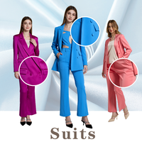 Vente flash - Couleurs unies disponibles - Vêtements de bureau pour femmes - Blazer formel et de soirée unique en polyester pour femme