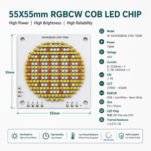 Chip LED COB RGBCW de Ultra Alta Potencia 700W, Proceso Eutéctico, Matriz LED LES Pequeña, CRI 95, Temperatura de Color 2700-6500K para Grandes Estadios - Product Image 6