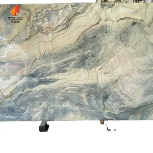 hot seller blue natural marble with white veins for interior decoration table panel cheap price TV wall background