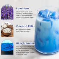 Marque privée Superfood Latte poudre de latte spiruline bleue à la camomille pour un bon sommeil