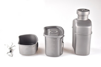 Kit de gâchis de cantine en titane pour Camping en plein air randonnée randonnée bouteilles d'eau portables tasse de cantine