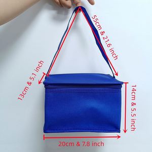 Bolsa Térmica Pequeña Azul, Bolsas y Cajas Térmicas para Almuerzo, Caja Térmica Versátil para Almacenamiento Portátil, Bolsa Térmica para Alimentos con Asa, No Tejida - Product Image 2