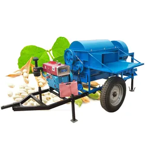 Trilladora de trigo de soporte de motor diésel, máquina de trilla de arroz agrícola, descascaradora de soja móvil