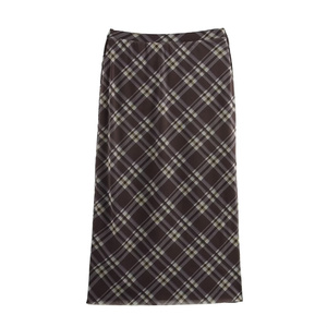 <span class=keywords><strong>Jupe</strong></span> <span class=keywords><strong>longue</strong></span> trapèze taille haute en <span class=keywords><strong>tulle</strong></span> et gaze à carreaux SHENZHU pour <span class=keywords><strong>femme</strong></span>, nouvelle collection printemps 2025, 5039285 - Product Image 2
