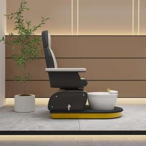 Poltrona Pedicure di Lusso Moderna ed Elegante con Rotazione e Poggiapiedi, Comoda in Pelle per Bagno e Centro Estetico - Product Image 5