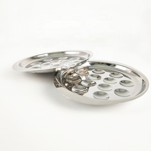 <span class=keywords><strong>6</strong></span> trous En Acier Inoxydable Pratique Escargot Plat Escargot Plaque Plaque Alimentaire pour Restaurant D'hôtel - Product Image 1