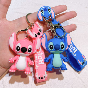 New Arrival Cartoon <b>Halloween</b> Lilo <b>Stitches</b> Key Chain 3D Soft PVC Bag Key Decorative Pendant Custom 3D Key Ring Key Chain Gift - Product Image 4