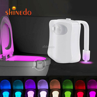 ไฟ LED สำหรับห้องน้ำเซ็นเซอร์ตรวจจับความเคลื่อนไหว PIR,โคมไฟเปลี่ยนได้16สีไฟ WC ไฟชักโครกสำหรับบ้าน