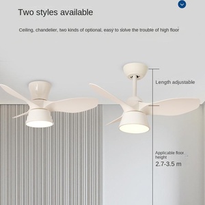 Ventilador de Techo Metálico con Control Remoto y Motor de CC Inteligente, Lámpara de Araña LED Nórdica para Baño - Product Image 2