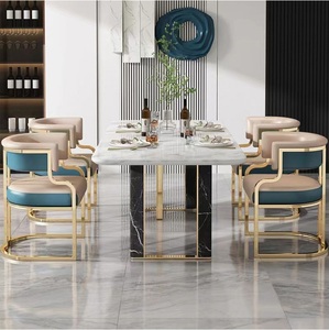 Chaises de cuisine italiennes modernes, fauteuil à structure en acier de haute qualité, rembourrage ergonomique et stable en cuir, salle de sport pour la maison et le bureau - Product Image 3