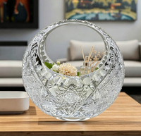 Panier à fruits en cristal sculpté à la main avec 24% de PbO, panier cadeau de luxe, centre de table, ornement pour la réception d'hôtel, événement de banquet