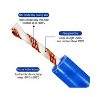 Câble chauffant en nichrome isolé en caoutchouc de silicone, direct usine, pour la prévention de la givrage des tuyaux, pour bâtiments, serres et applications agricoles