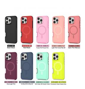 Étui de téléphone de charge sans fil magnétique néon pour <span class=keywords><strong>iPhone</strong></span> 16 15 14 Plus 13 12 <span class=keywords><strong>11</strong></span> Pro Max armure antichoc couverture en plastique dur mat - Product Image 2