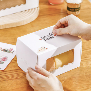 Cajas transparentes para llevar para rollos de pastel en rodajas, cortes de panadería, postres suizos, mousse y Mille-Feuille - Product Image 2