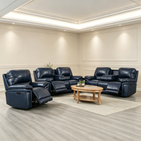 Ensemble de canapés inclinables électriques modernes pour salon, fauteuils inclinables électriques en cuir avec fonction zéro gravité pour villa et hôtel