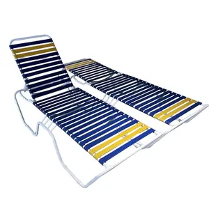Yoho Customized Modern Outdoor Garden Furniture Aluminum PVC Strap Sun Lounger For Beach Or Hotel Durable Metal Construction