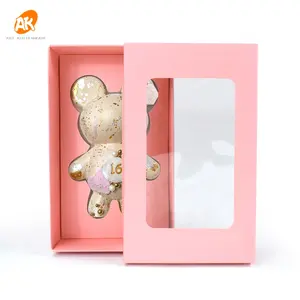 AK Bear Paper Chocolate Packaging Box with Window Custom Gift Chocolate Box with Insert Silicone Plastic Chocolate Mould Molds