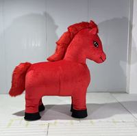 Costume de mascotte gonflable rouge de 2,6 m en gros, personnage de cheval de dessin animé, cosplay adulte en peluche, MOQ 1 pièce
