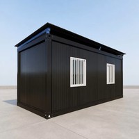 Casa Contenedor Negra Pre-Ensamblada, Fácil y Rápida de Montar, Personalizada de Fábrica 2026, para Cafetería u Hogar