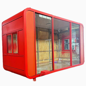<b>Aluminum</b> <b>Container</b> Food Truck 4.8m Capsule Modern Style Mobile Kitchen Outdoor Built-In Power Easy Assembly - Product Image 1