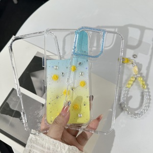 Coques de téléphone antichoc en TPU+PC avec chaîne de perles de luxe et décor floral 3D pour OPPO Realme Narzo 90X 5G FIND X9 PRO - Product Image 1