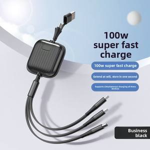 Câble de <span class=keywords><strong>charge</strong></span> USB rétractable 5 en 1 personnalisé avec logo imprimé, 100W, bidirectionnel, télescopique 1,2m, <span class=keywords><strong>charge</strong></span> <span class=keywords><strong>rapide</strong></span> 5A pour imprimantes, fabriqué en TPE - Product Image 6