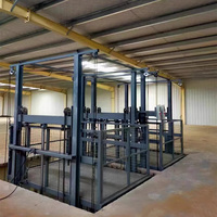 Monte-charge vertical à rail de guidage, capacité 4 tonnes, élévateur hydraulique pour marchandises lourdes, hauteur de levage 0,5-10m pour usine et atelier