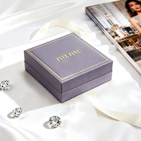 Boîte d'emballage de bijoux de luxe unique en carton bleu foncé, boîte de rangement pour bijoux en papier fin avec petite boîte cadeau à l'intérieur
