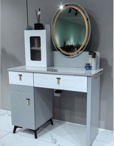 Modern Simple Bedroom Furniture Makeup <b>Dressing</b> <b>Table</b> <b>With</b> LED Light Mirror Multi <b>Storage</b> Drawers - Product Image 4