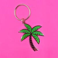 Porte-clés en métal en forme de palmier vert, souvenir personnalisé en gros, porte-clés en forme de cocotier