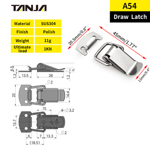 Custodia da imballaggio chiusura a levetta in acciaio inossidabile finitura lucida fibbia <span class=keywords><strong>hasp</strong></span> nichelato draw latch-hook design caricato a molla - Product Image 5