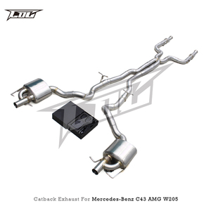 ระบบท่อไอเสียแบบตรงรุ่นสำหรับ Mercedes-Benz C43 AMG W205 3.0T ปี 2019-2024 Boska Supersport X-pipe Valvetronic Catback Muffler - Product Image 6