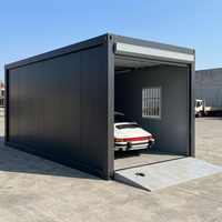 Garage modulaire en acier détachable haute résistance avec porte à enroulement pour stationnement extérieur et rangement sécurisé des outils