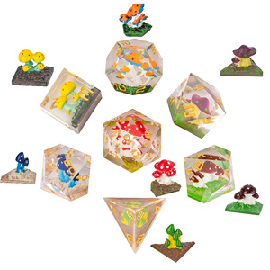 Udixi Polyhedral Customizable Dungeons &amp; Dragons 7-piece <strong>Set</strong> of sharp Edge <strong>Dice</strong> <strong>Set</strong> <strong>Colorful</strong> Mushroom Resin <strong>Dice</strong> for Rpg Game - Product Image 5