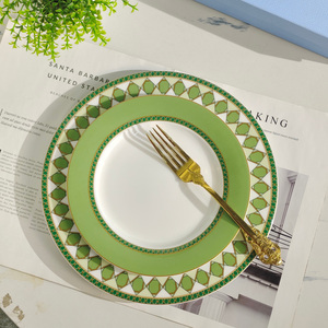ชุดจานอาหารค่ำพอร์ซเลนสไตล์ยุโรปสีเขียวใหม่ - Product Image 3