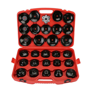 Jeu de clés à filtre à huile 30 pièces, type coupelle, outil de démontage de filtre, clé à 3 mâchoires réglable 65-120 mm pour réparation de moteur de voiture et de camion - Product Image 1