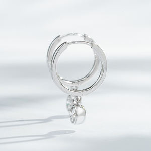 Starsgem 0.4ct 3.9mm Round Brilliant Cut Lab Grown Diamond Bezel <b>Set</b> 18K White <b>Gold</b> Luxury Unisex <b>Earrings</b> - Product Image 3