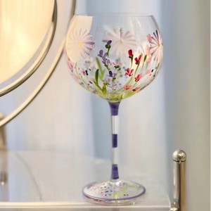 Gobelets en verre peints à la main L Verres à vin vintage Peinture à la main Verre à vin <span class=keywords><strong>Dessin</strong></span> à la main Fleur Gin Tonic Tasse à boire - Product Image 2