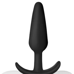 1 buah silikon hitam Analplug Anal mainan seks Anus Dilator Butt plug barang erotis produk seks tanpa Vibrator prostat mainan pemijat