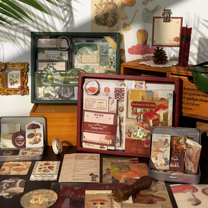 Ensemble cadeau de journal sur le thème des plantes rétro Simno, esthétique, carnet A6, papeterie <span class=keywords><strong>vintage</strong></span>, <span class=keywords><strong>kit</strong></span> de fournitures de <span class=keywords><strong>scrapbooking</strong></span> DIY 123 pièces - Product Image 2